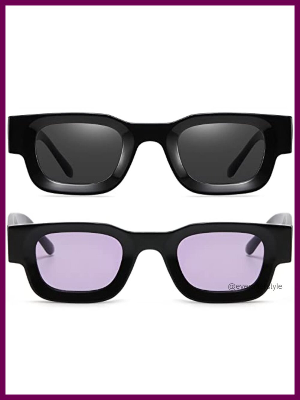 Polarized Square Sunglasses UV400 Full Frame Retro Chunky